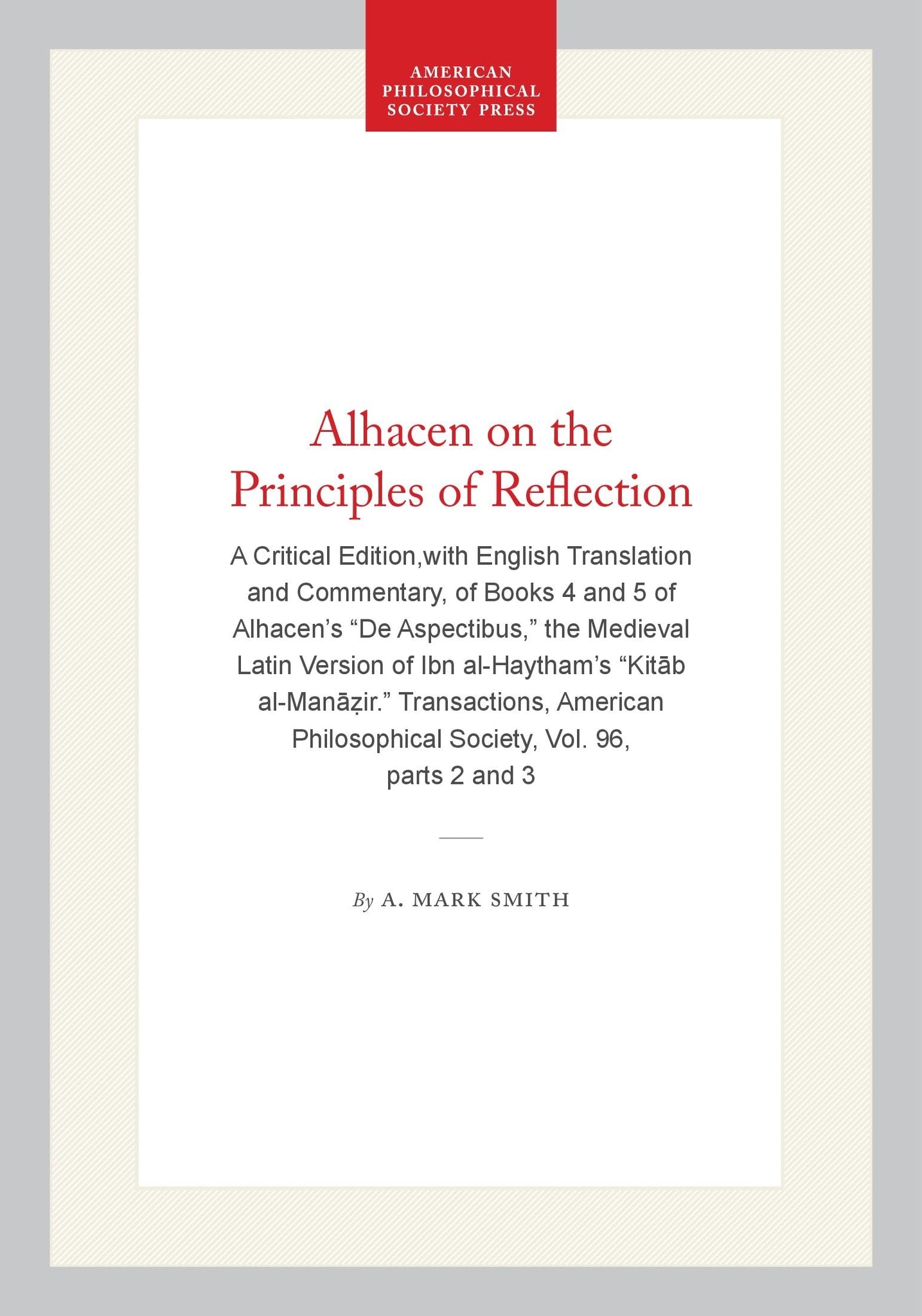 Alhacen on the Principles of Reflection